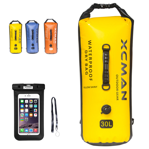 XCMAN Waterproof Sack Dry Bag BONUS For Boating, Camping,Kayaking - Dry Sack Waterproof 30L - With Air Valve And Double strap