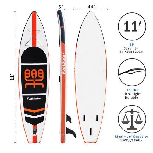 Inflable Stand Up Paddle Junta Sup-tabla de Surf, Kayak Surf de 11'x33''x6''with mochila correa de bolsa impermeable