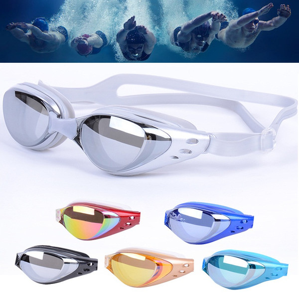 Swimming Tools Swim Goggles Glasses with earplugs Water Goggles Water Sports Beach Swimming Glasses Leisure Electroplate Womens Mens M485