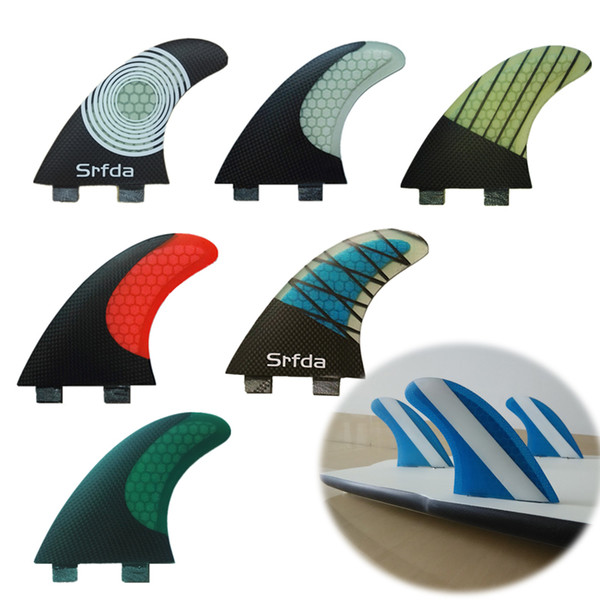 New Colorful 3 pcs FCS G5 Quilhas Keels Surfboard surf fins Fiberglass Honeycomb SUP Long board fin Thrusters A