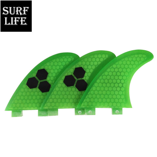 Colorful FCS base surfboard thruster G5 size Medium FCS fiberglass honey comb fins for surfboards and SUP boards