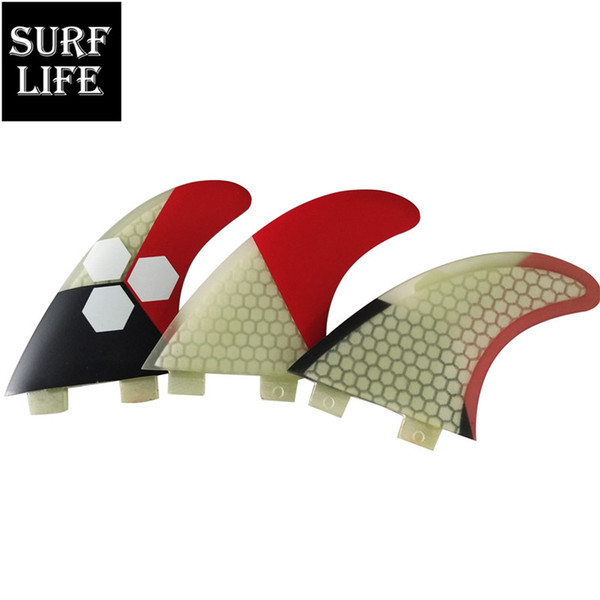 New design surfing thruster fiberglass honeycomb surf fins medium size G5 Tri fin set FCS base surfboard fins