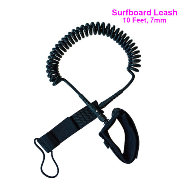 Black Surfboard Leash Surfing Leash String 10ft Leg Rope Foot Cord String Strong Paddle Board Surfboard Accessories SURFL002