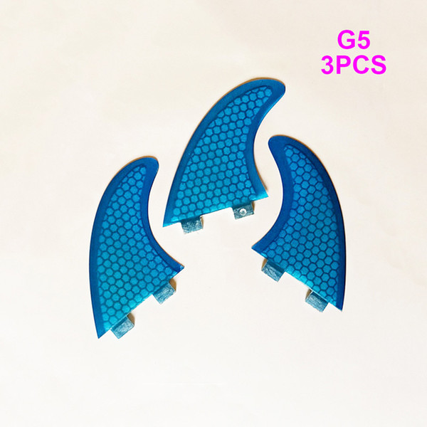 3pcs/ Set Surfboard Fin G5 Blue Fiberglass Surfing Fins FCS Set Surfer Tools Short Board Accessories SURFF052