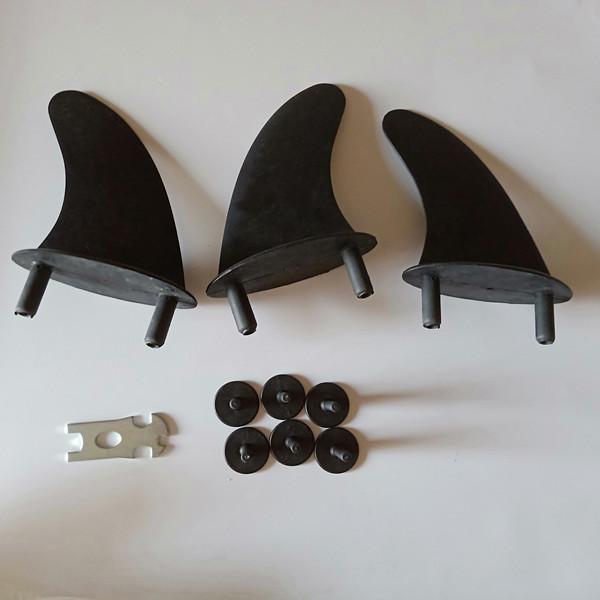 big size surfboard soft fins 3 pcs in a set balck color size 6.5