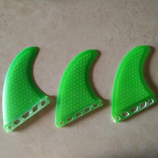 fiberglass and honeycomb green SUP surfboard fin thruster for Future box surf fins size M/G5 fins Top qual