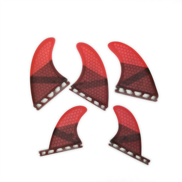 Tri-quad fin set Future G5+GL fins surfboard fins Red color surf fins Honeycomb Fiberglass