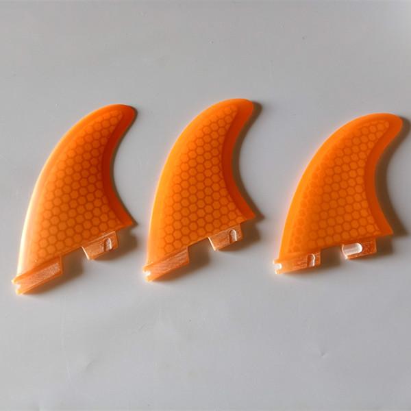 Free shipping surfboard fin new fiberglass surfing fins for FCS 2 box fin for surf orange 3pcs/set M size