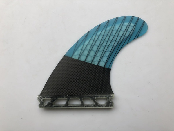 sky bule whth black Carbon fiber honeycomb thruster sup fins M5 quilhas surf future surfboard fins paddle board fins