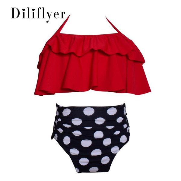 Cross-border bikini for girls swimwear in Europe and America, girls high waist hot-selling swimwear manufacturers spot