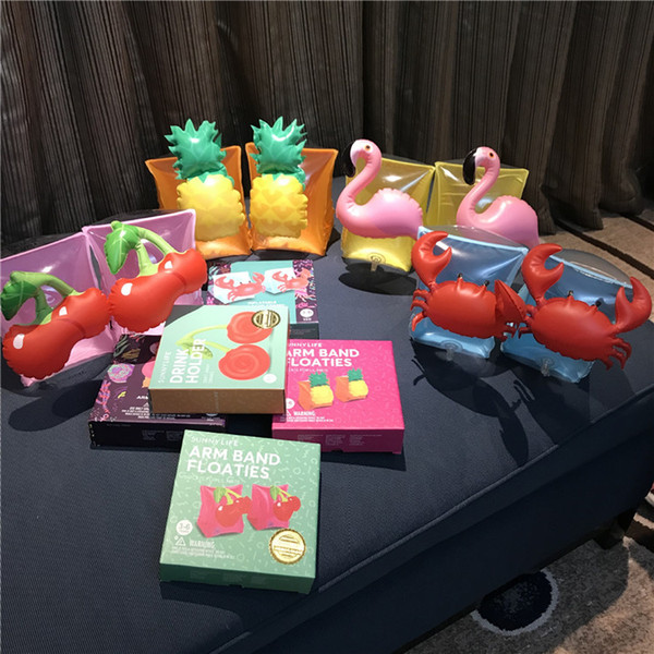 Kids Inflatable Arm Band Children Swimming Pool Armlet Flamingo Crab Baby Swim Rings Safty Assistive Tools Inflatable Float Swim Arm Ring