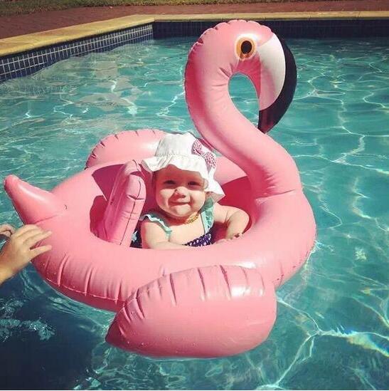 2016 Summer Baby Pink Flamingo Pool Swim Ring Inflatable Swan Water Float Pool Fun Toys Swim Ring Seat Boats Children swimming