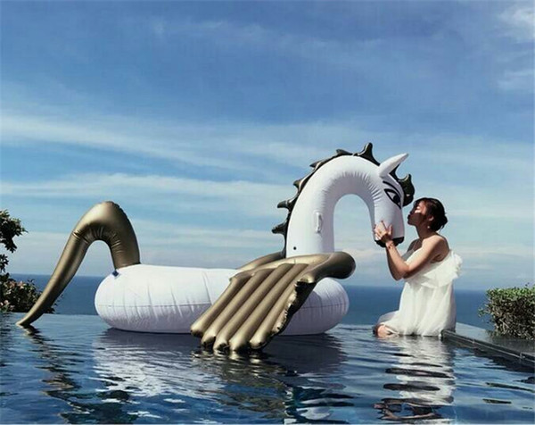 Fashion Summer Inflatable Floats Water Swimming Inflatable Float Raft Air Mattress Swim Pool Beach Toys Giant Unicorn Pegasus DHL/Fedex Ship