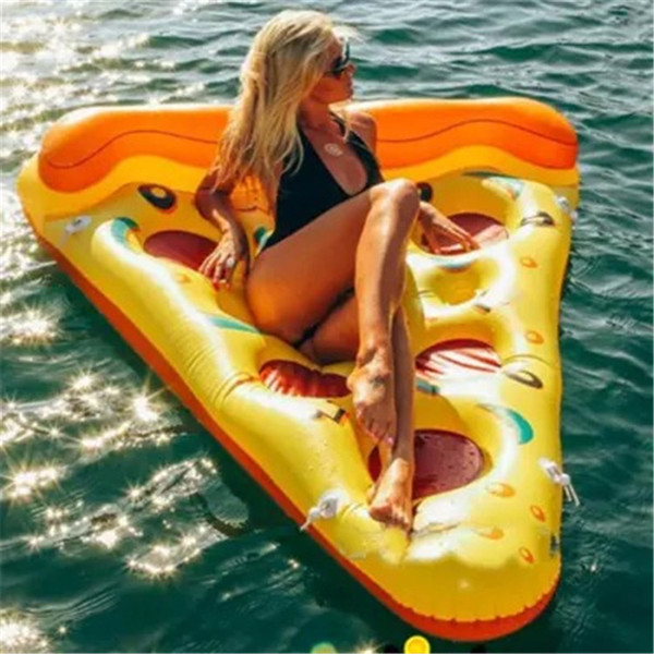 Summer Water Sports Inflatable Floating Tubes Floor Inflatable Swimming Float Air Mattress Swim Pool Beach Yard Pizza Pattern DHL/Fedex