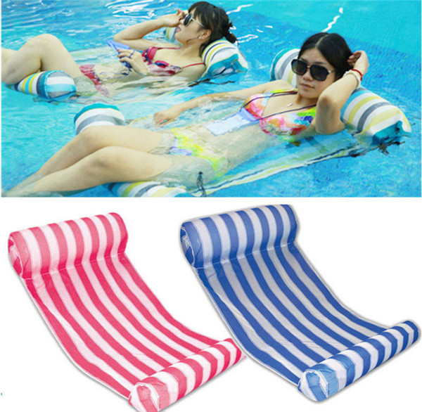 Summer Swimming Pool Inflatable Floating 6 Colors Water Hammock Lounge Bed Chair Summer Inflatable Pool Float Floating Bed