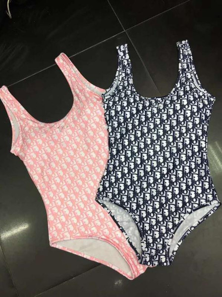 2019 Hot sale 4 color di Designer or fashion Sling letter print Swimwear Bikini For Women Swimsuit Sexy Bathing one-piece Suit S-XL