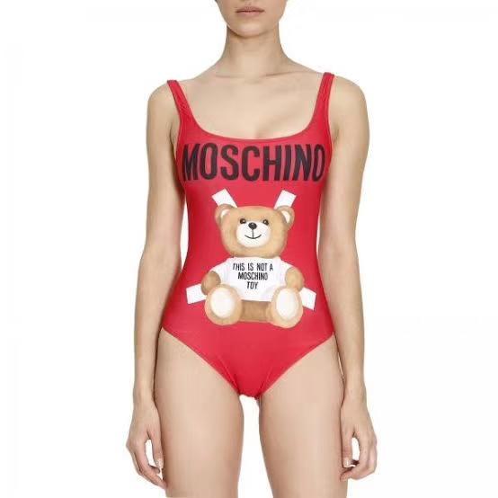 MOSC 7 color Small Bear Designer fashion red Swimwear Bikini For Women Letter Swimsuit Bandage Sexy Bathing one-piece Suit S-XL