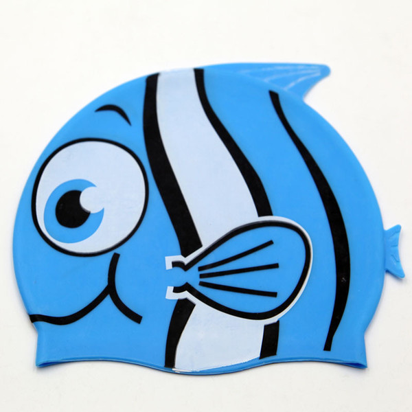 Cartoon Swimming Cap For Children Silica Gel Waterproof Sunscreen Universal Fish-shaped Bathing Caps For Boys And Girls Flower Swim Hat 30