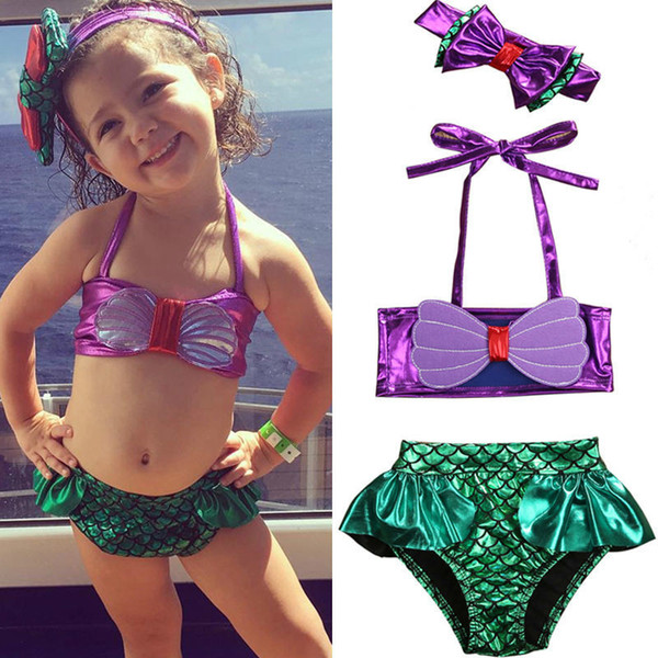 Hot Sale Princess Baby Little Girls Mermaid Bandage Bikini Set Swimwear Swimsuit Bathing Suit Bathing Beach Swimming Costume 30