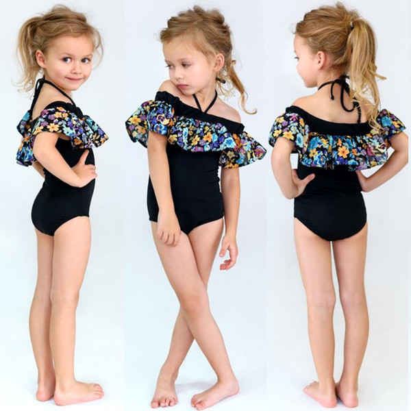 2019 New Children Baby Girl Swimsuit Flower Ruffles Bikini Toddler Swimwear Kid Girl Beachwear Bathing Suit Baby Girl Clothes 40