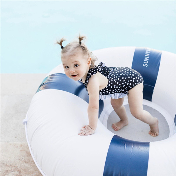 2019 New Toddlers Kids Baby Girls Ruffle polka Dot Swimwear Swimsuit Cute One-piece Bathing Suit Beachwear 1 to 6Y 35