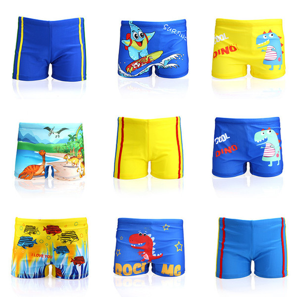 Children's Swimming Suit Cute Cartoon Beaching Trousers Boys Hot Spring Wear Swim Beach Pants Shorts With Cap for Kids 30