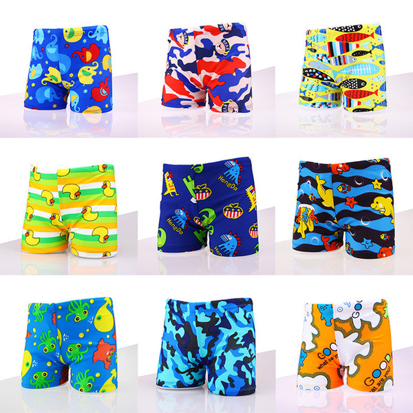 2PCS Cartoon Children's Swimming Trunks Small Middle Larger Child Bathing Suit Boys Swim Pants Beach Trousers 4 Size 30