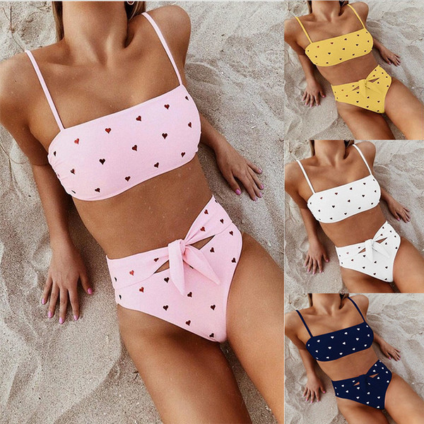 2019 Fashion Swimwear Woman New Type Printing High Waist Bikinis Bathing Beaching Swimming Suit Swimwear For Women biquini 30