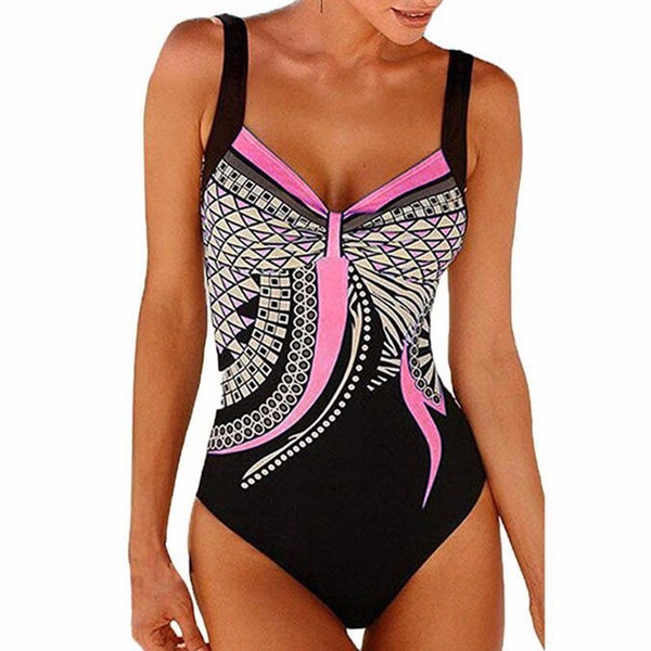 Retro Print Swimwear One Piece Swimsuit Swimming Suit For Women Sexy Swimsuit Fitness Female Bathing Suit Beachwear Monokini 35