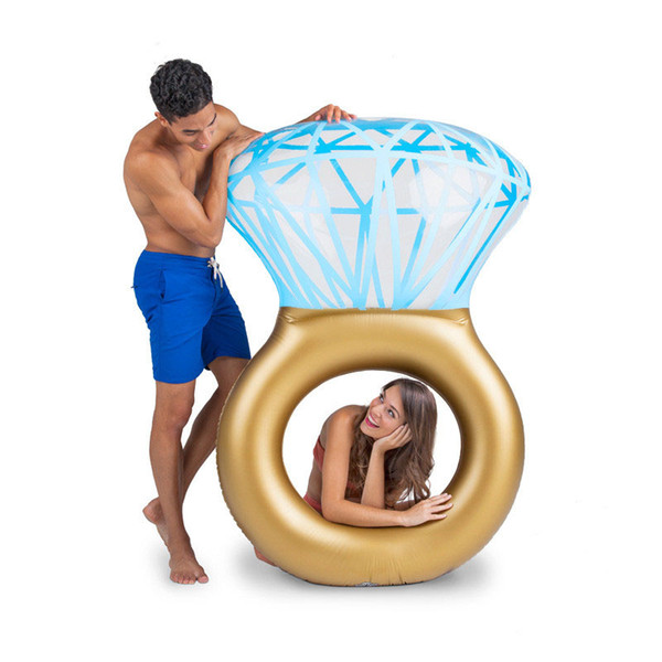 170x120cm Oversized inflatable ring swim ring adult diamond ring lifebuoy floating bed floating row underarm thickening