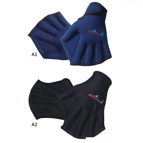 1 Pair Swimming Training Fingerless Webbed Diving Gloves Swimming Hand Paddles Water Sports Gloves