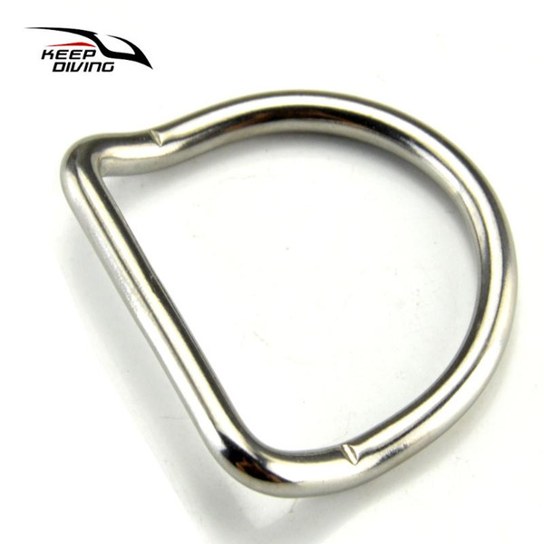 KEEP DIVING 3PCS 316 Stainless Steel D-ring D shaped Seamless Clasp Clip for Weight Belt Buckle BCD Scuba Diving Accessories