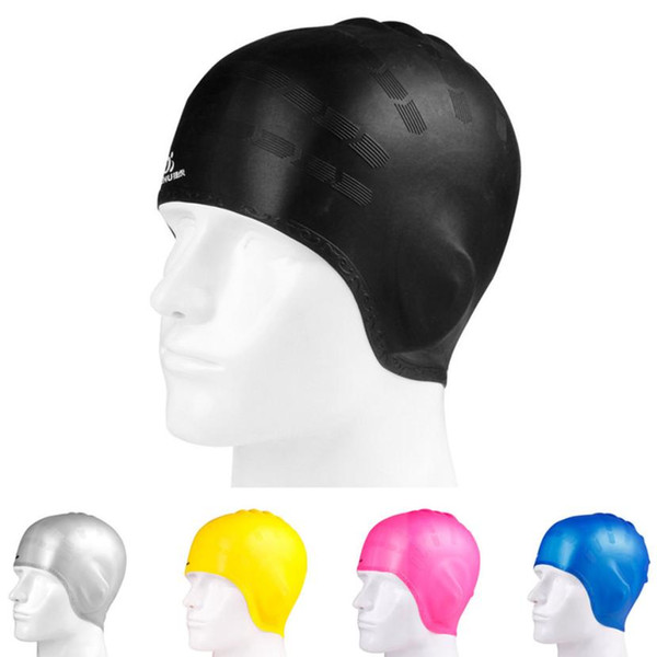 New Professional Molded Swim Cap Silicone Swimming Pool Hat Plain Protection Ear Swim Cap Swimwear Accessories Caps Hats