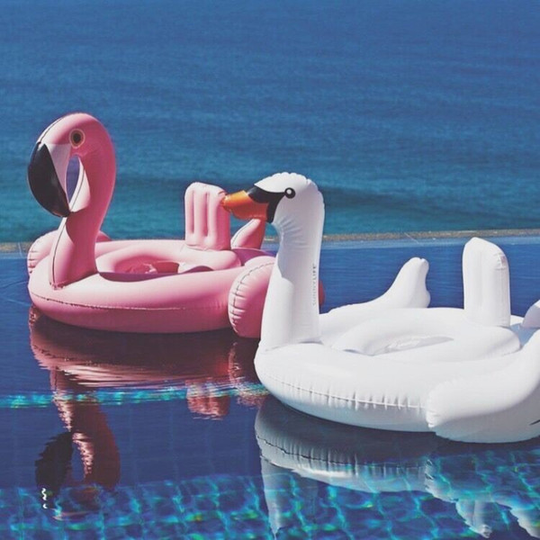 Cute Flamingo Inflatable Pool Float Ring Seat Piscina Kids Swimtrainer Laps Toddler Boy Girls Piscine Baby Swim Ring Swan Toy