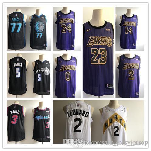 2019 city jersey Dwyane 3 Wade Kawhi 2 Leonard LeBron 23 James 30 Curry 45 Mitchell 77 Doncic