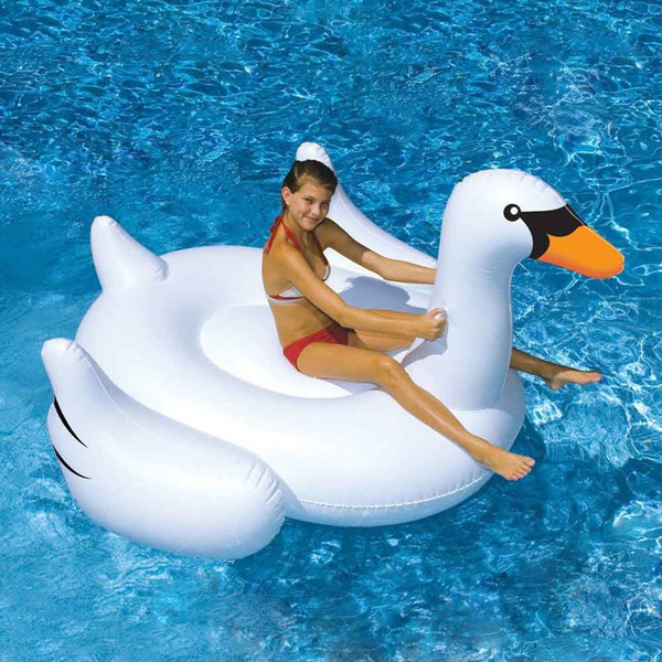 150CM 60 inch Giant Swan Inflatable Ride-On Pool Toy Float inflatable swan pool Swim Ring Holiday Water Fun Toys