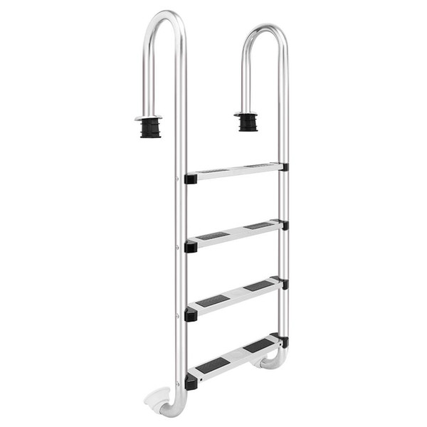 4-Step Swimming Pool Ladder High Quality Stainless Steel Ladder for Water Sports Accessories Silver & Black