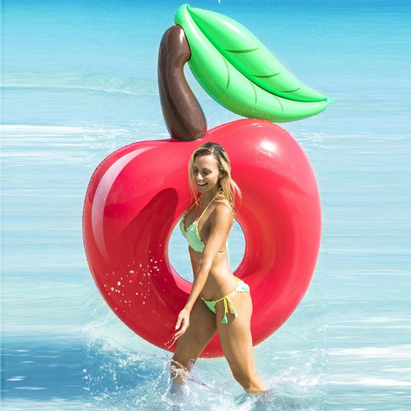 120cm Giant Red Cherry Swimming Ring Apple Pool Float Adult Water Party Inflatable Toy Air Maress Beach Lounger boia,HA008