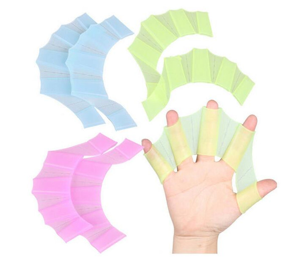 1pair =2pcs Men Women Child Silicone Swim Professional Training Swimming Half finger Hand Fins Webbed Gloves Paddles Equipment OPP Bag