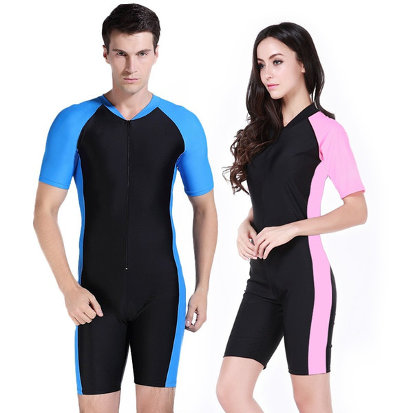 Summer Swimwear Women Men Lycra Short Sleeve UV-proof Surf Surfing Swiming Swimwear Swimsuit Scuba Diving Suit Wetsuits C