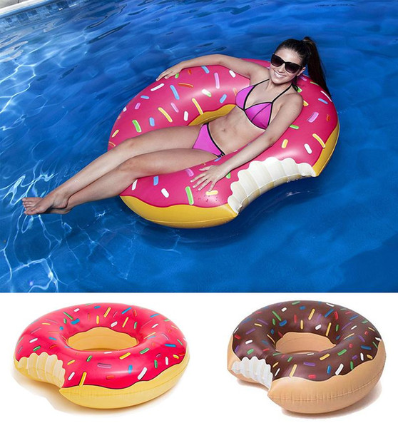 Outdoor Donut Pool Inflatable Floats Pool Toys Swimming Float 48 inch 120cm Floats 2017 Inflatable Donut Swim Ring Summer Water Toy b1172