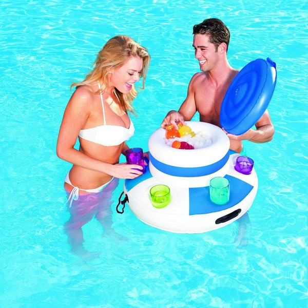 Inflatable Ice Bucket Pool Floats Adults Plastic Ice Cubes Drink Cooler Holder Swimming Accessories Pool Toys Boia Piscina