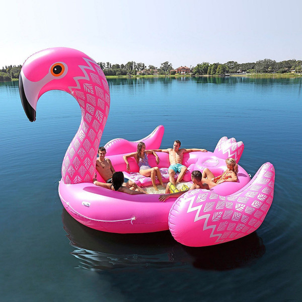 2018 New Arrival 6 Person Huge inflatable  Giant Inflatable Flamingo Swimming Pool Island Lounge Party