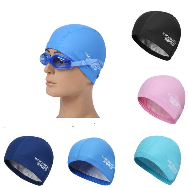 New High Quality PU Leather Ear Protection Swimming Cap Unisex Adult Men Women Waterproof Swimming Hat