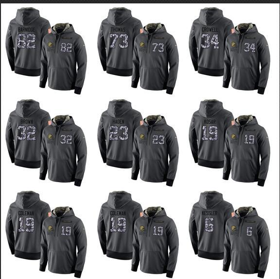 Men's and women's 2016 the brown Cleveland admiral dark grey version of the hoodie