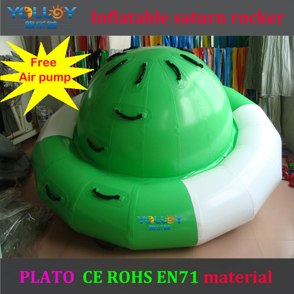 Inflatable saturn rocker with free air pump for your great time on water 2 years warranty