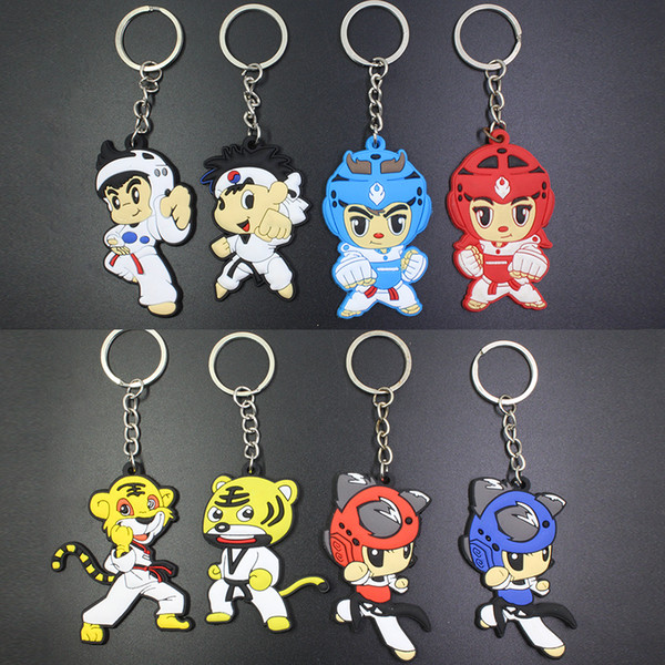 Fashion Taekwondo accessory cute Cartoon Taekwondo key chain promotion gift for Taekwondo Hall
