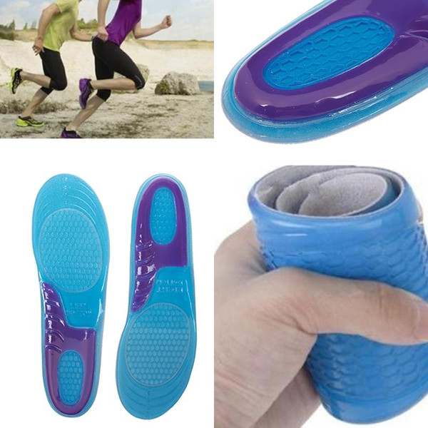 Men Women Silicone Gel Orthotic Arch Support Massage Sport Shoe Insoles Run Pad Easy To Carry