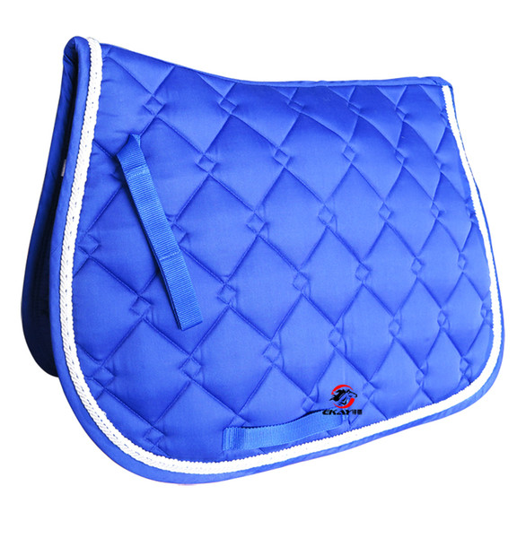 Free shipping horse saddle pad,saddle cloth,300G polyester,doulbe rope piping,with hand strap.770 Gram per piece(QYPD026)
