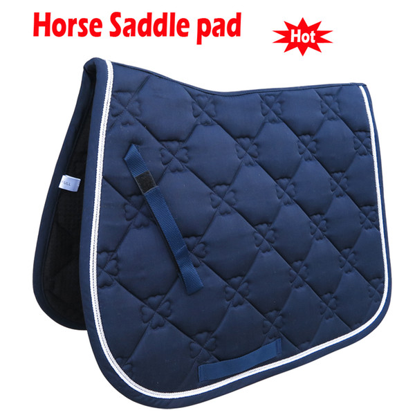Free shipping horse saddle pad,saddle cloth,300G polyester,doulbe rope piping,with hand strap.(QYPD025)
